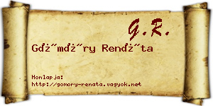Gömöry Renáta névjegykártya